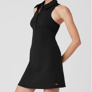 Alo Yoga Black CHARMED TENNIS DRESS XXS (00-0) Golf